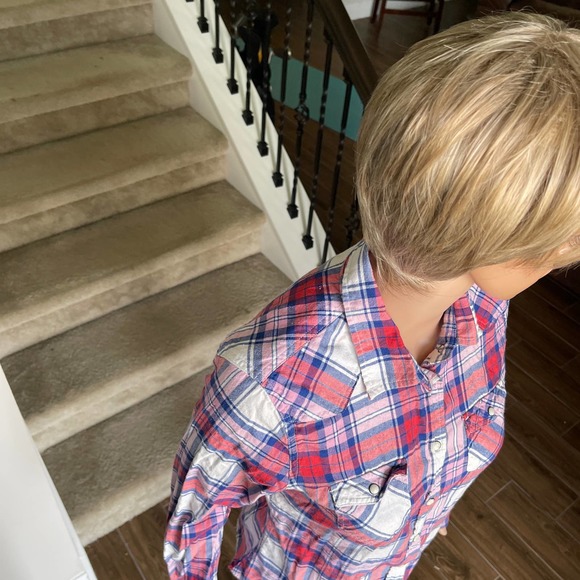 American Eagle Outfitters Checked Blouse Women Sz S slightly used - Picture 3 of 10